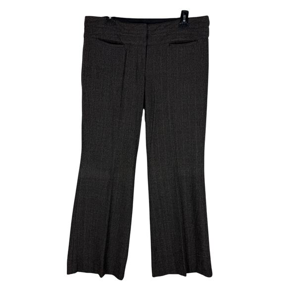 Express Editor Pants Women 12R Gray Stretch Herringbone Mid-Rise Adjustable Back - Picture 1 of 16